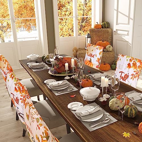 Geetery 6 Pcs Fall Chair Covers Autumn Pumpkin Bike Dining Room Seat Covers