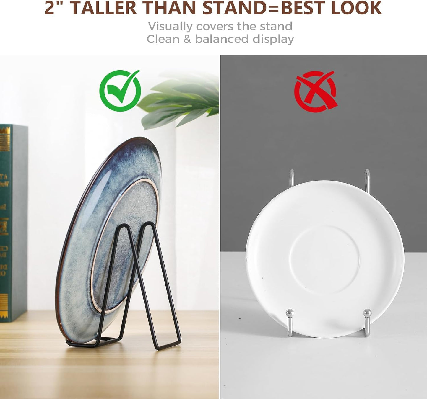 Decorative Plate Stand Holder Picture Frame Stand Easel Display Stand / 6 Inch / Set of 4