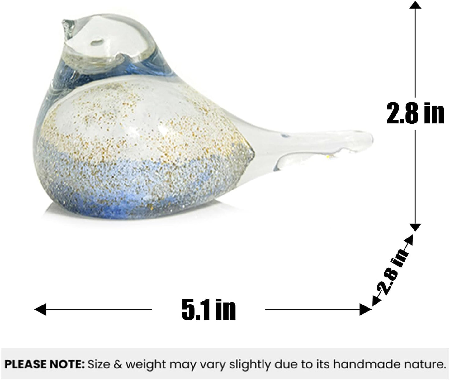Glass Bird Decor Crystal Bird Sculpture Nature-Themed Home Accents Figurines Ornament / Db-2 / 5.0in