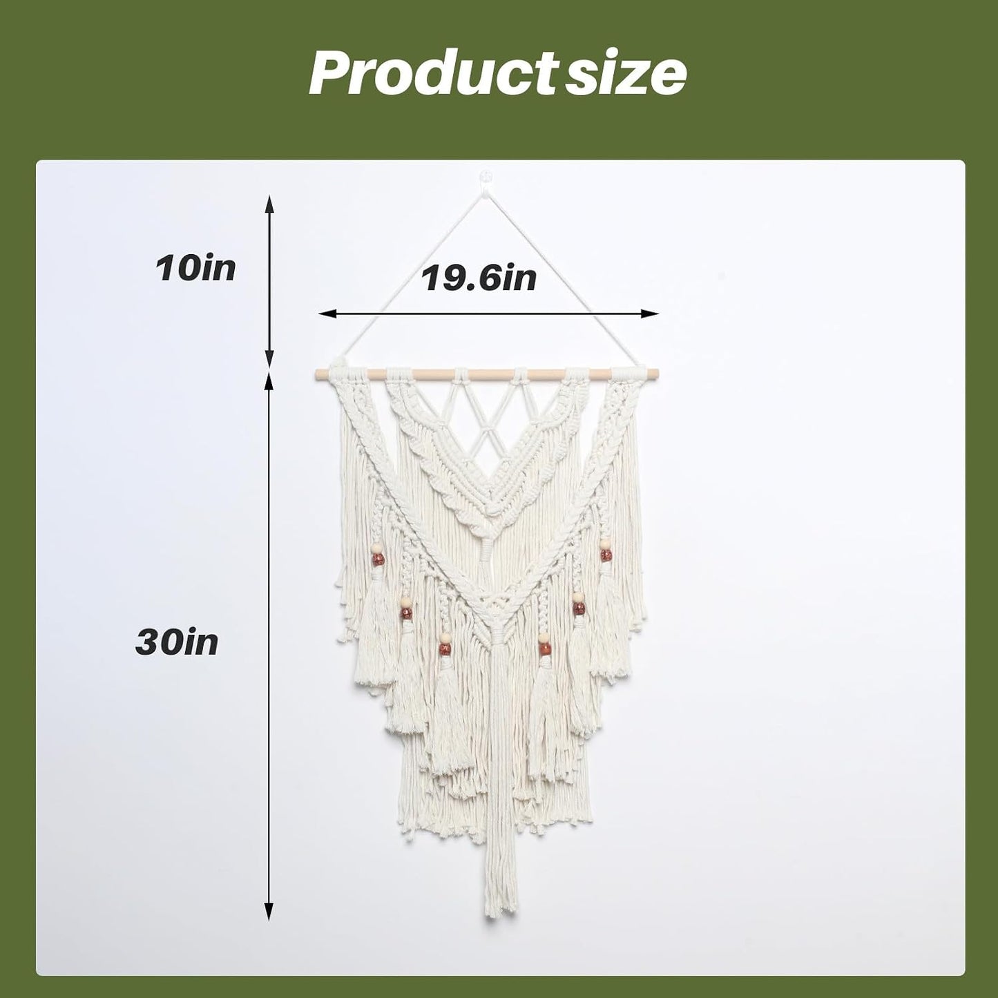 Macrame Woven Wall Hanging / White Fringe