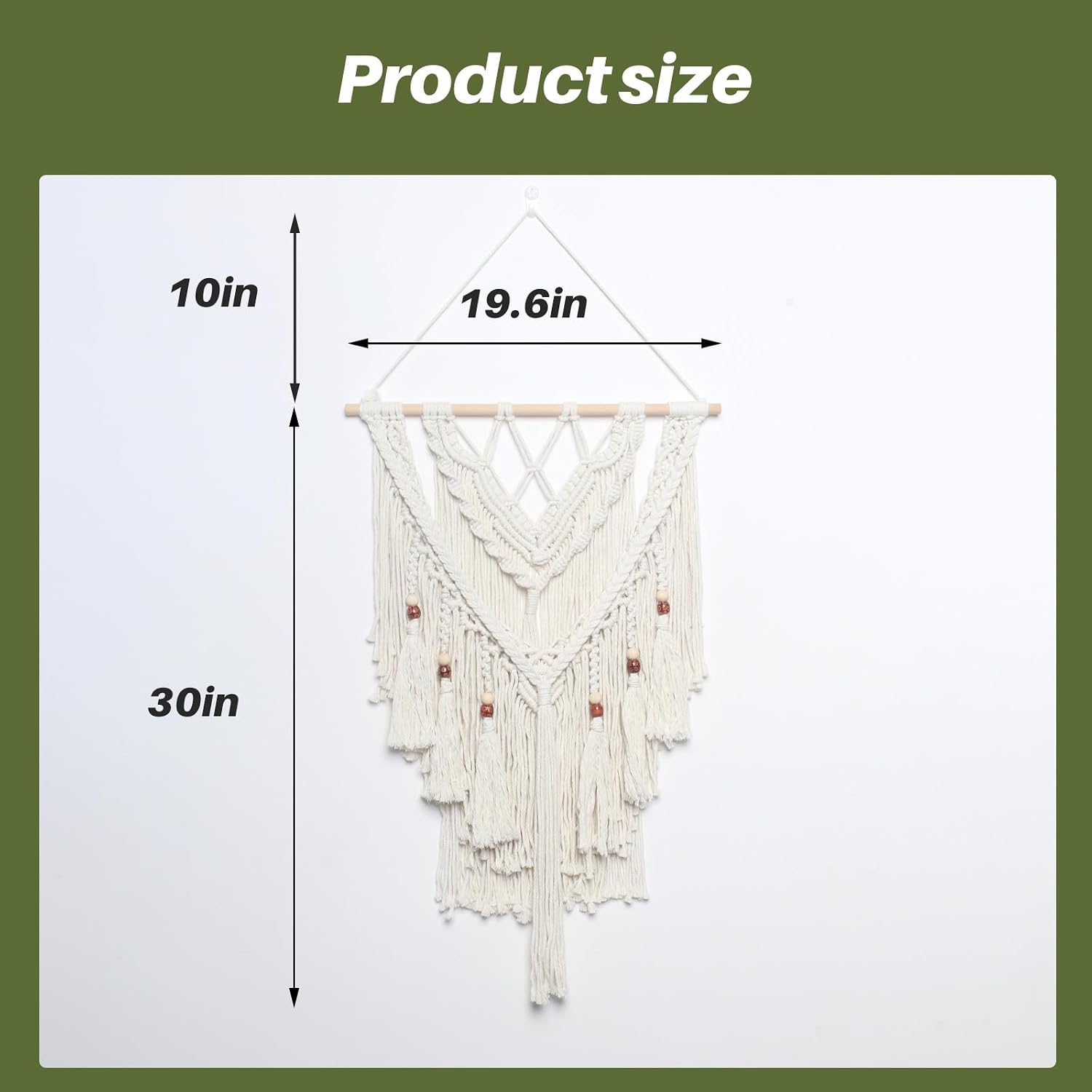Macrame Woven Wall Hanging / White Fringe