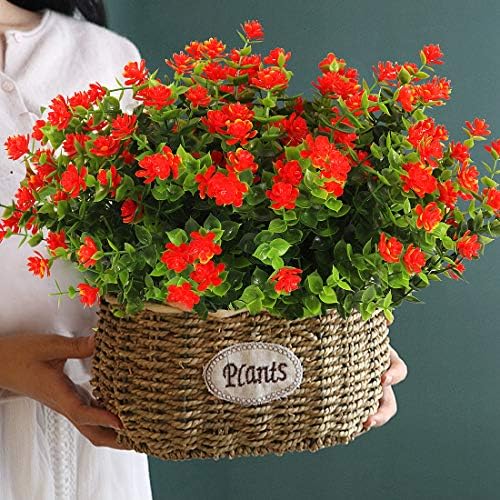 RECUTMS Artificial Flowers Outdoor Fake Flowers,Faux Fall Mums Spring Decor