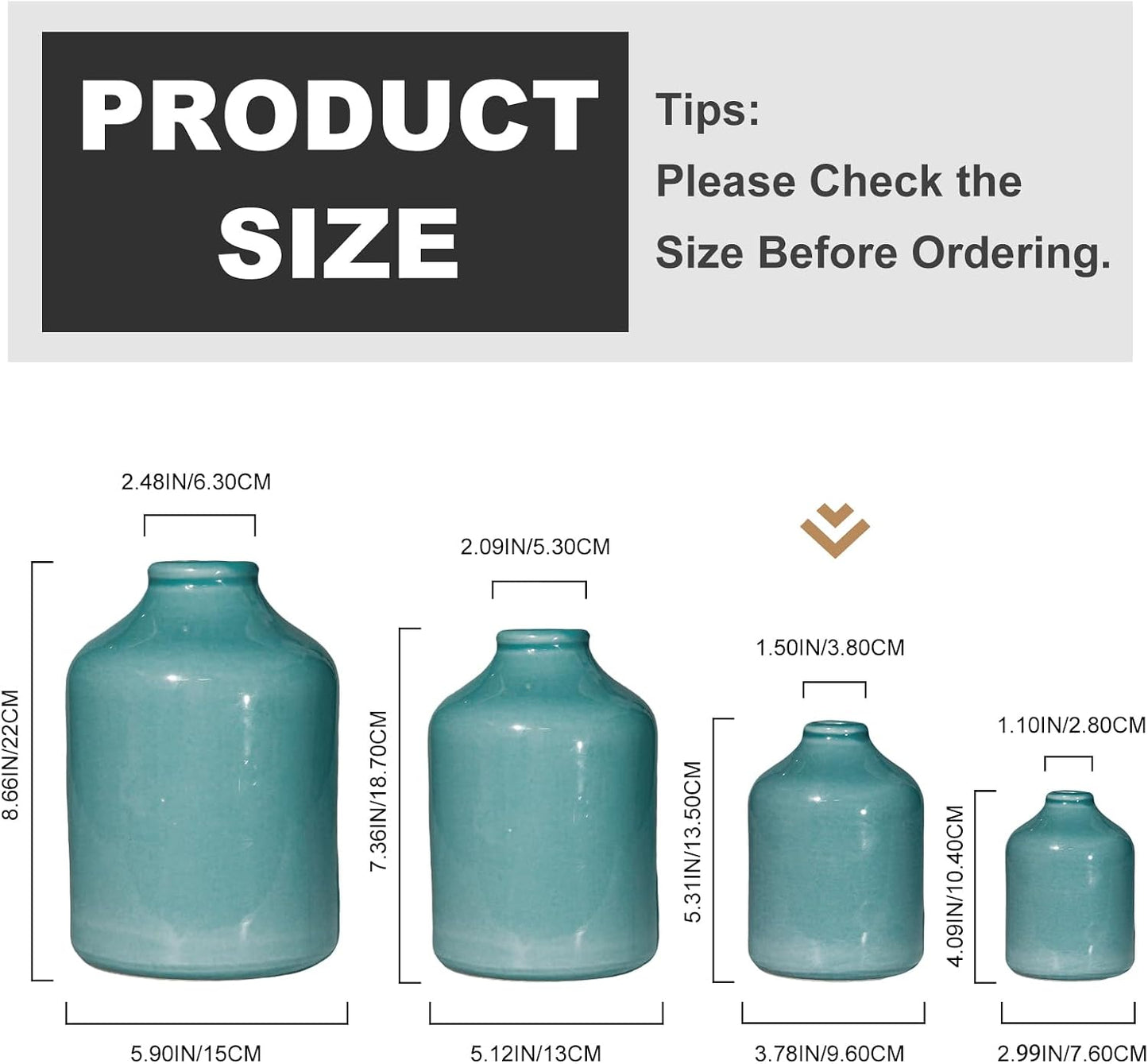 Ceramic Bud Vase / Teal Blue / 5 Inch