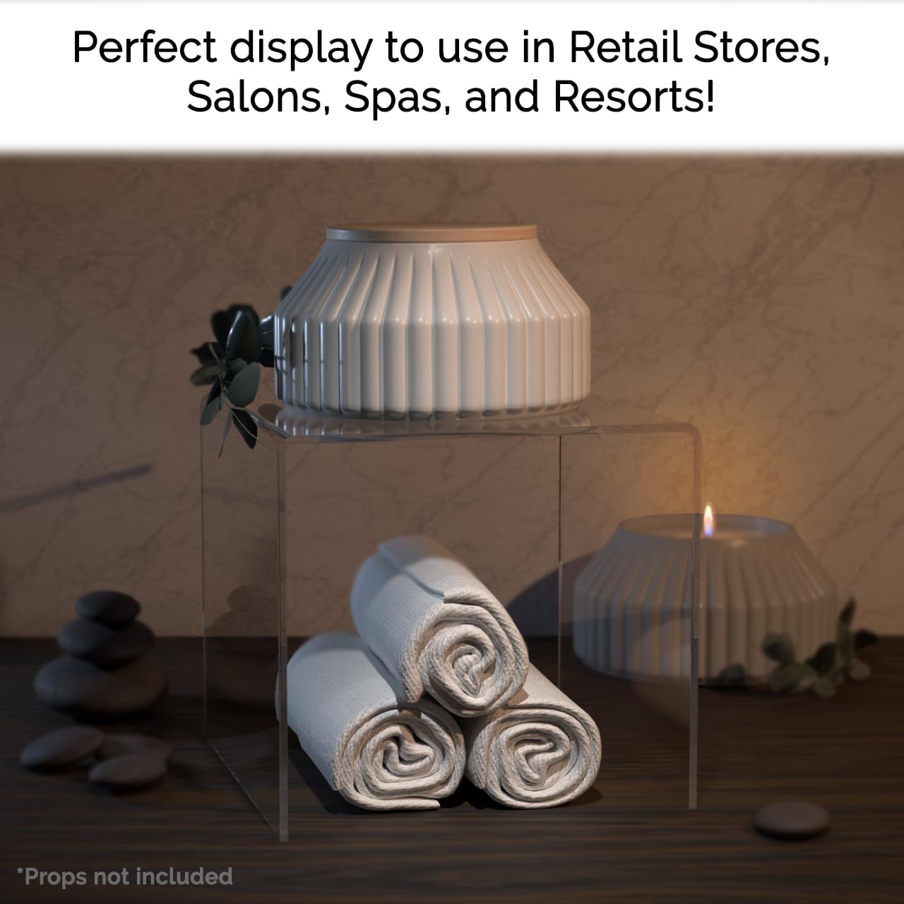 Marketing Holders 6 Pack Clear Acrylic Riser Display Stand 6” Reusable Square Platform Fixture POP Display for Retail