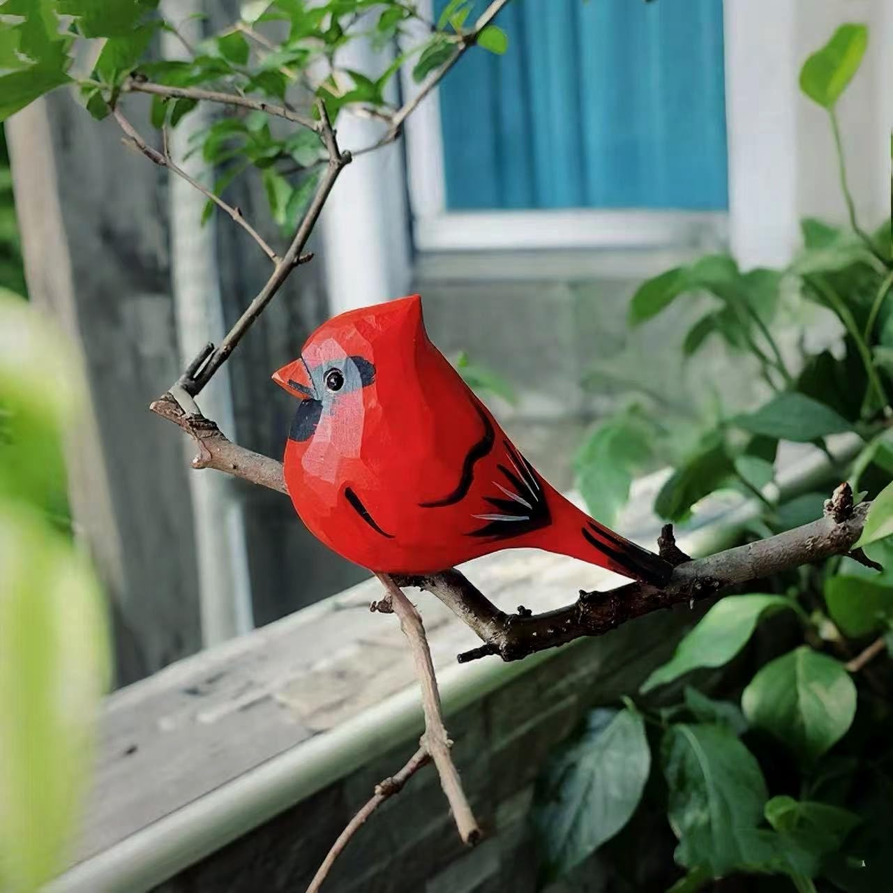 Handmade Wooden Cardinal Figurines / Red