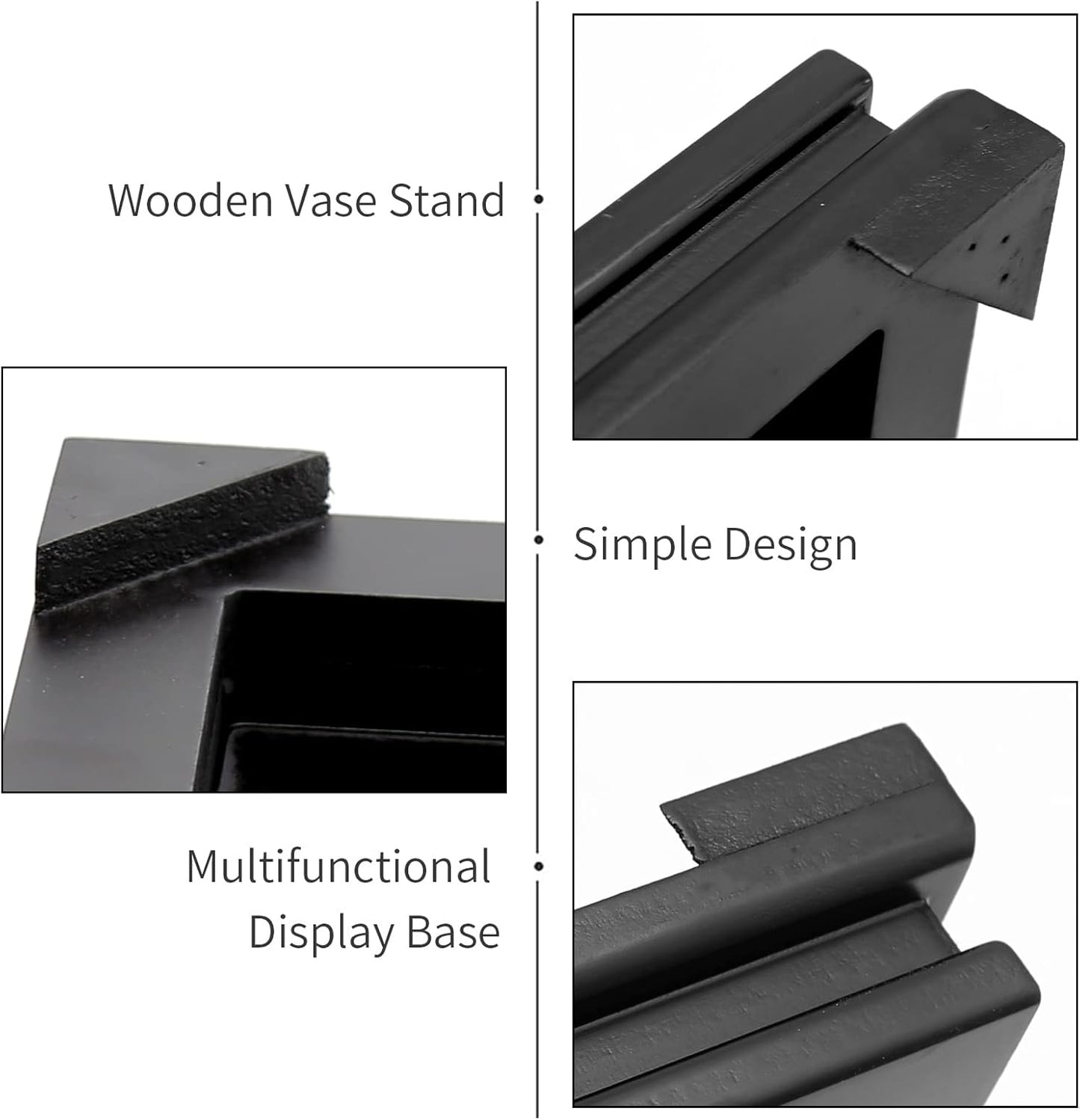 Wooden Display Stand Square Wood Display Base Display Risers Square Vase Riser / Square,black,6.7