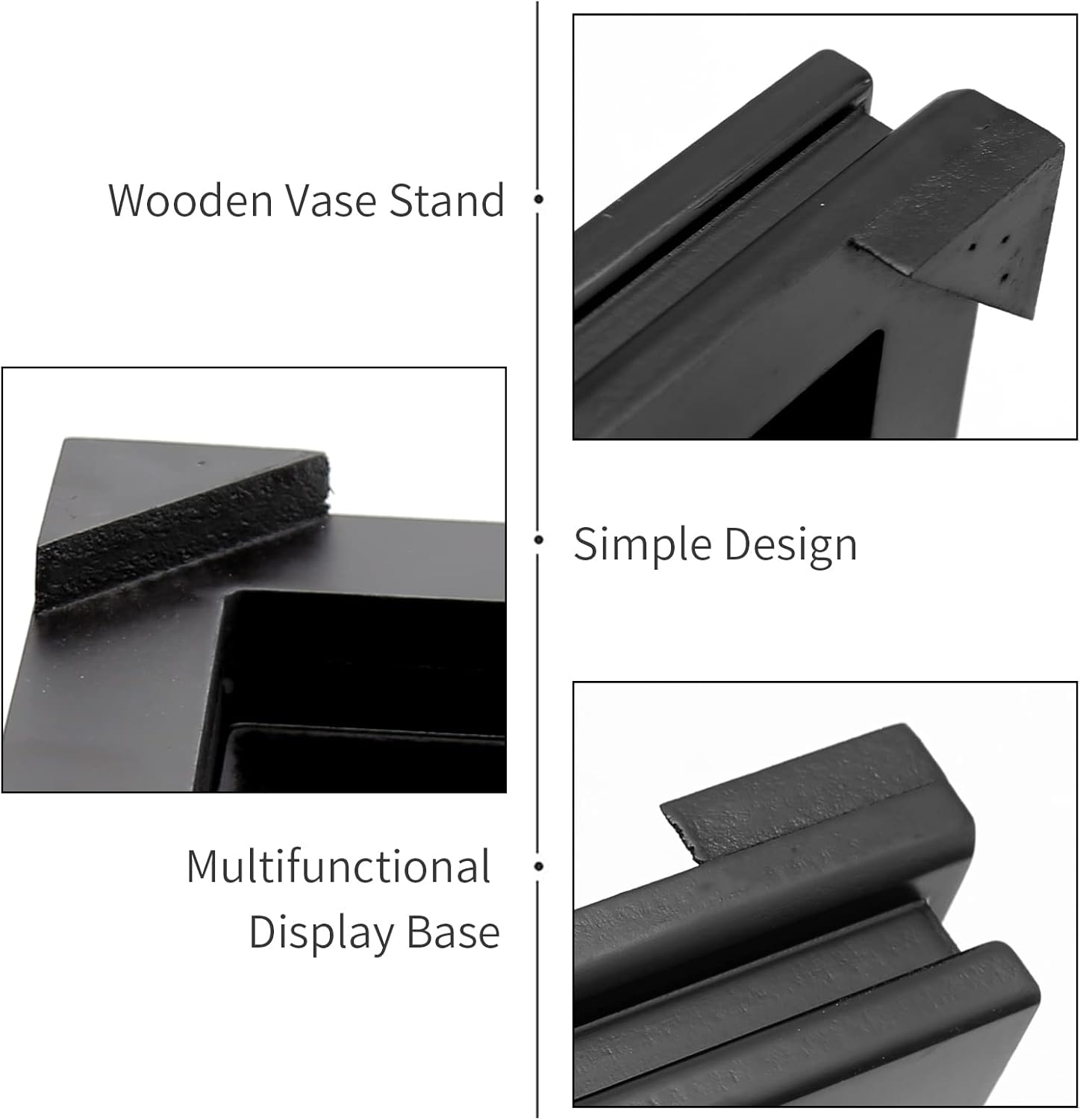 Wooden Display Stand Square Wood Display Base Display Risers Square Vase Riser / Square,black,6.7