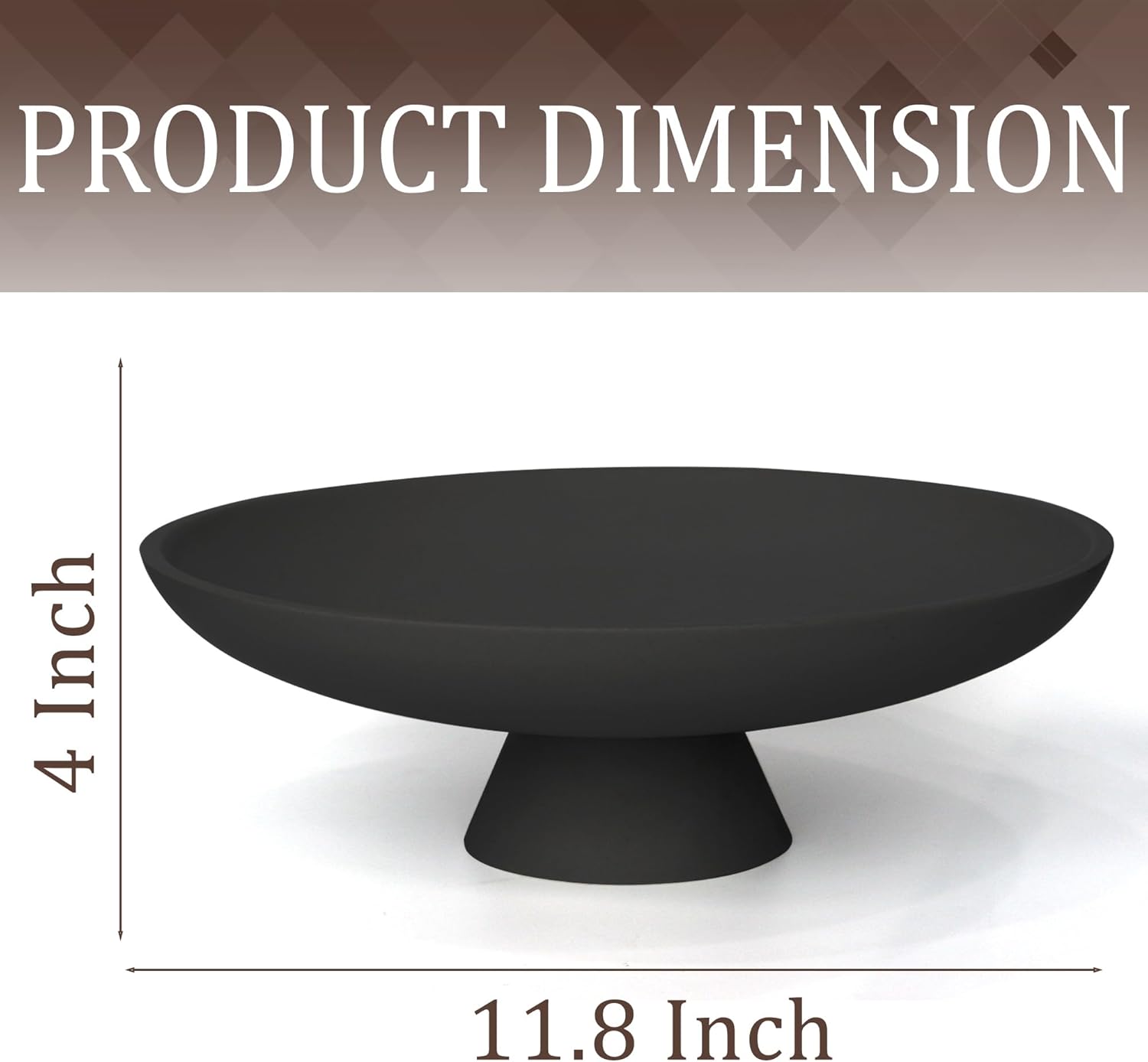 Modern Resin Pedestal Decorative Bowl / Black
