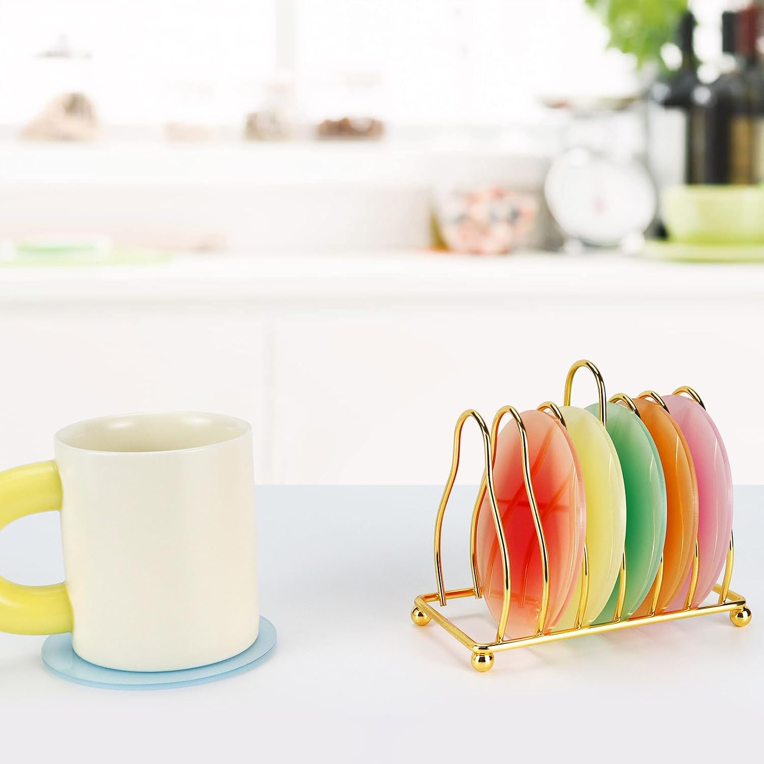 Metal Holder Stand / Red, Pink, Yellow, Blue, Orange, Green / Set of 6
