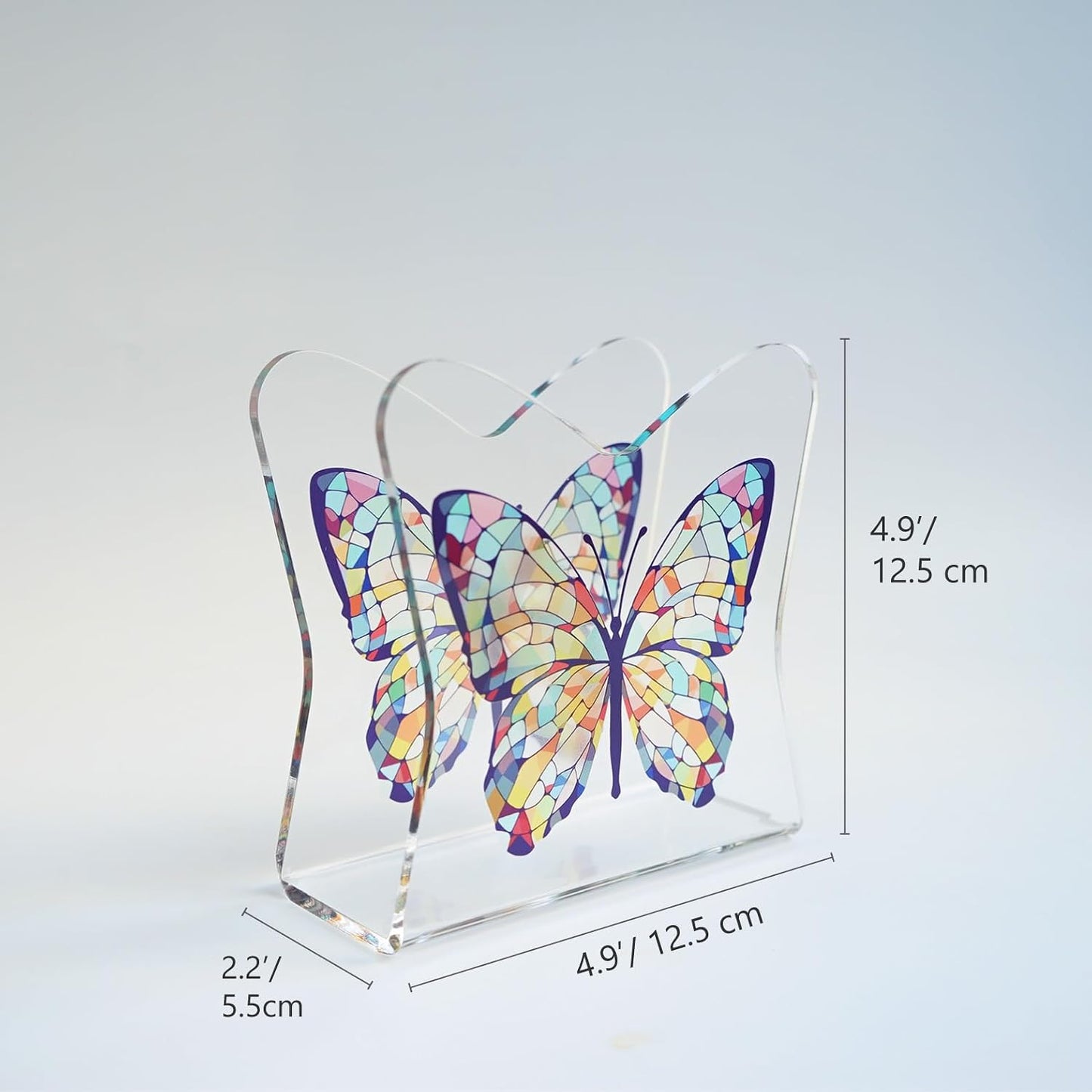 Acrylic Crystal Decorative Butterfly Tabletop Napkin Holder / Butterfly B / Transparent