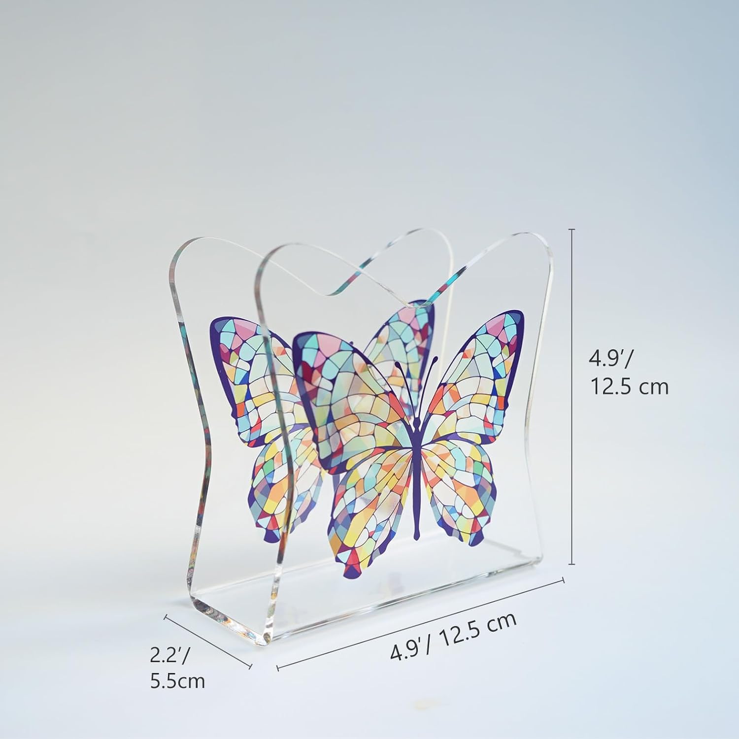 Acrylic Crystal Decorative Butterfly Tabletop Napkin Holder / Butterfly B / Transparent