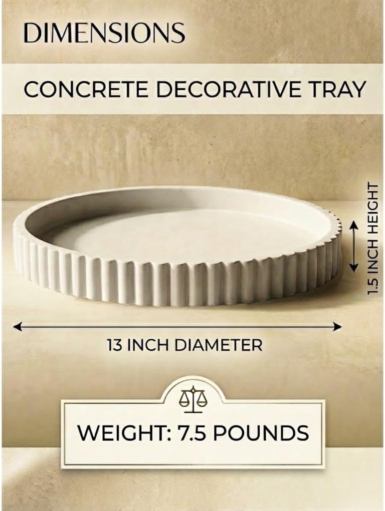 Round Coffee Table Tray / Warm Gray / Set of 13