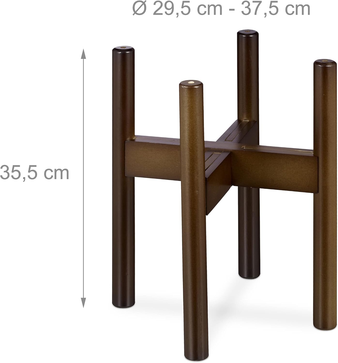 Relaxdays Plant, Bamboo Stand, Set of 2, for Flower Pots up to 32 cm Diameter, Adjustable and Stackable, Brown, 100%