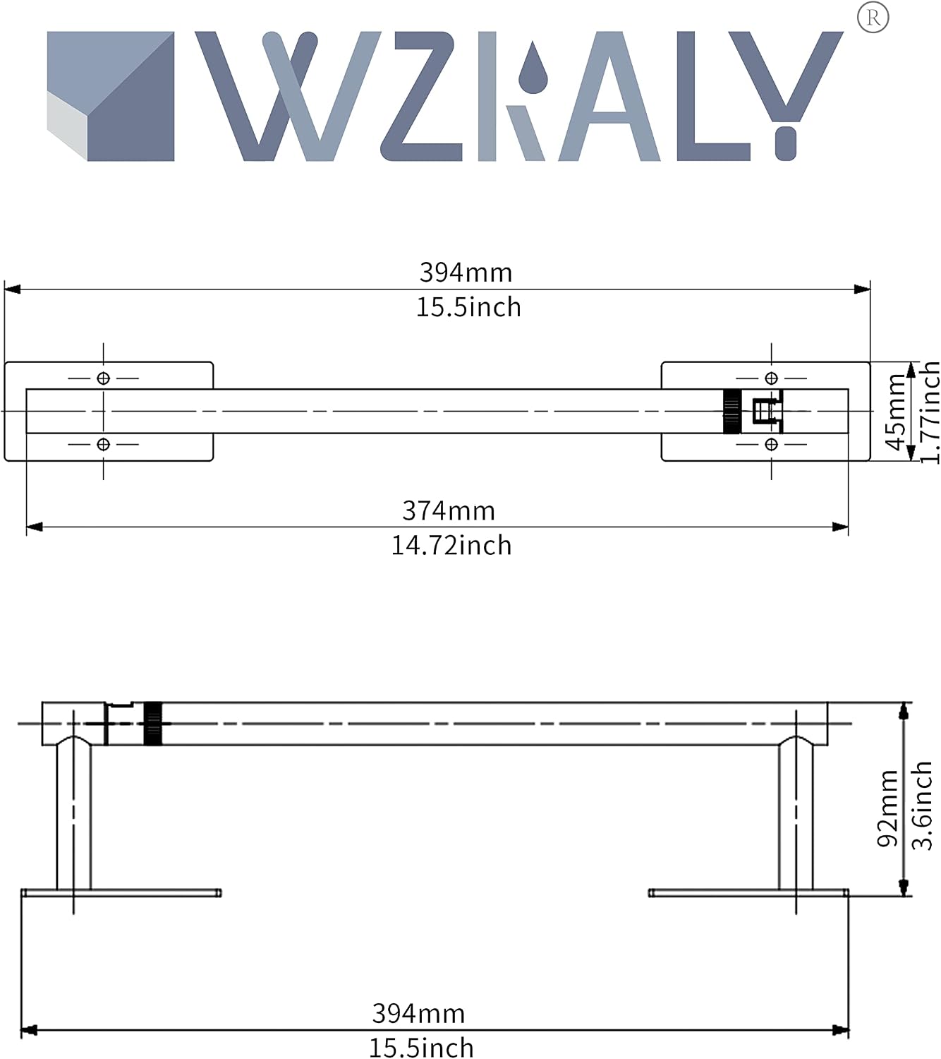 Matte Black Paper Towel Holder Under Cabinet Self Adhesive | 304 Stainless Steel Post Pivoting Design Wall Mounted & No