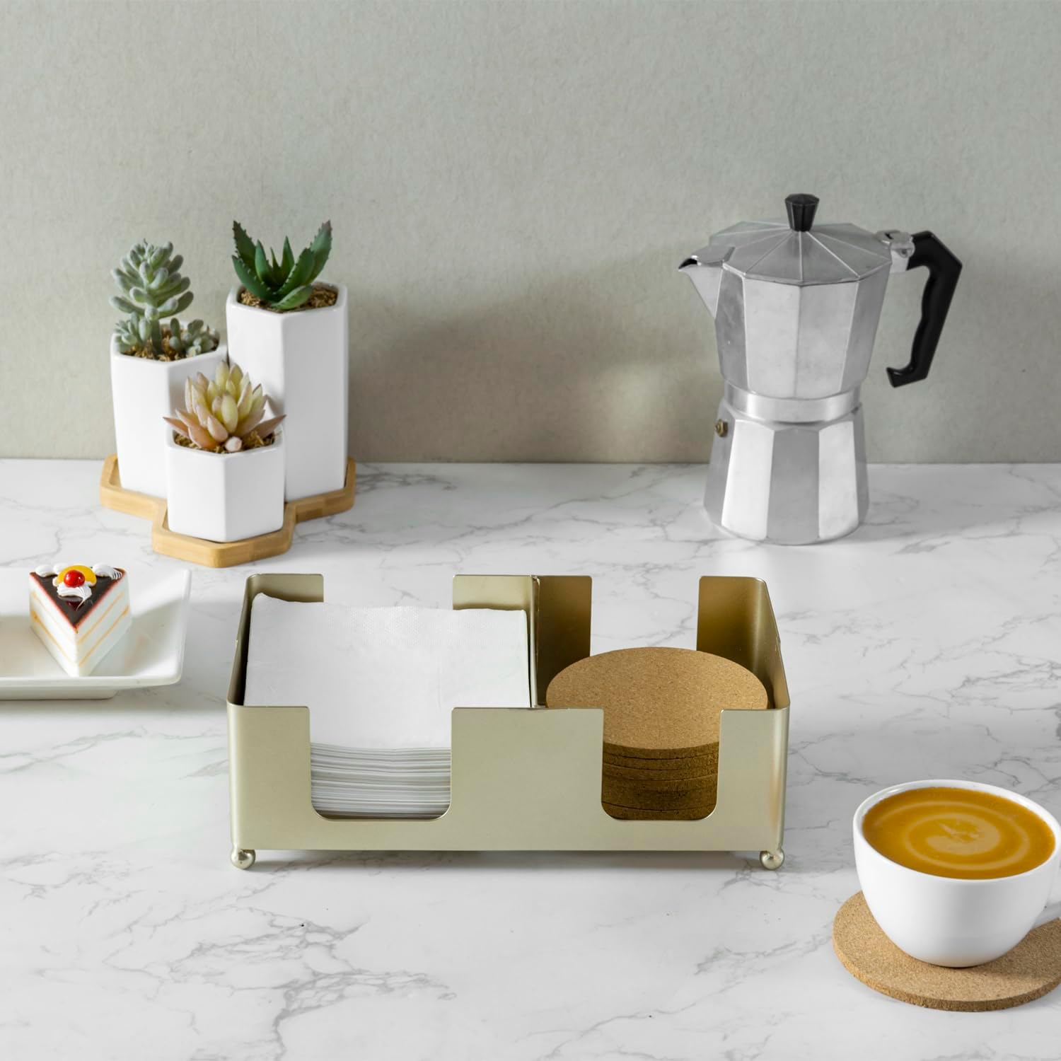 Tone Metal Bar Countertop or Coffee Table Guest Tray / Modern Brass