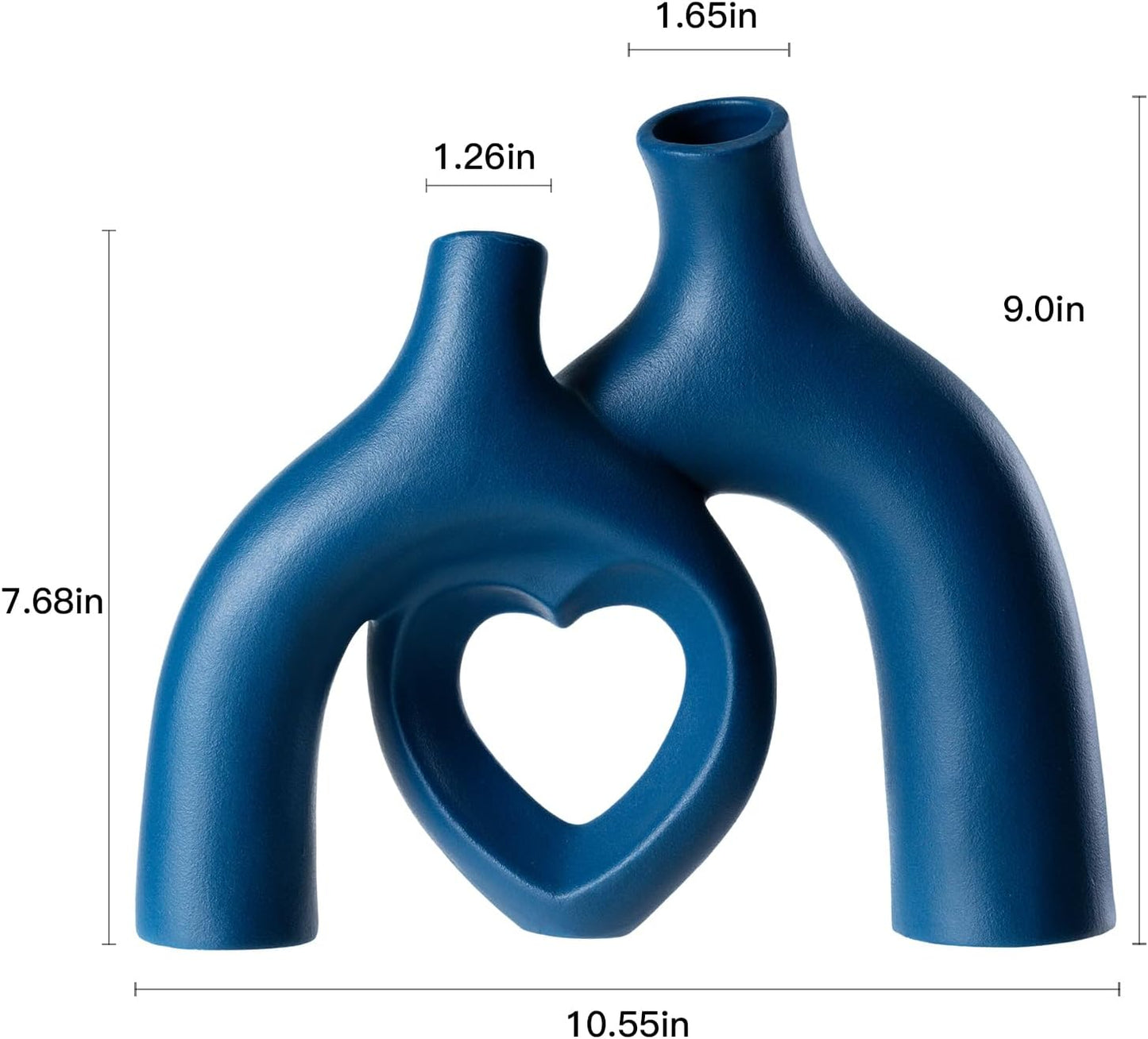 Snuggle Hollow Ceramic Decorative Vase / Navy Blue