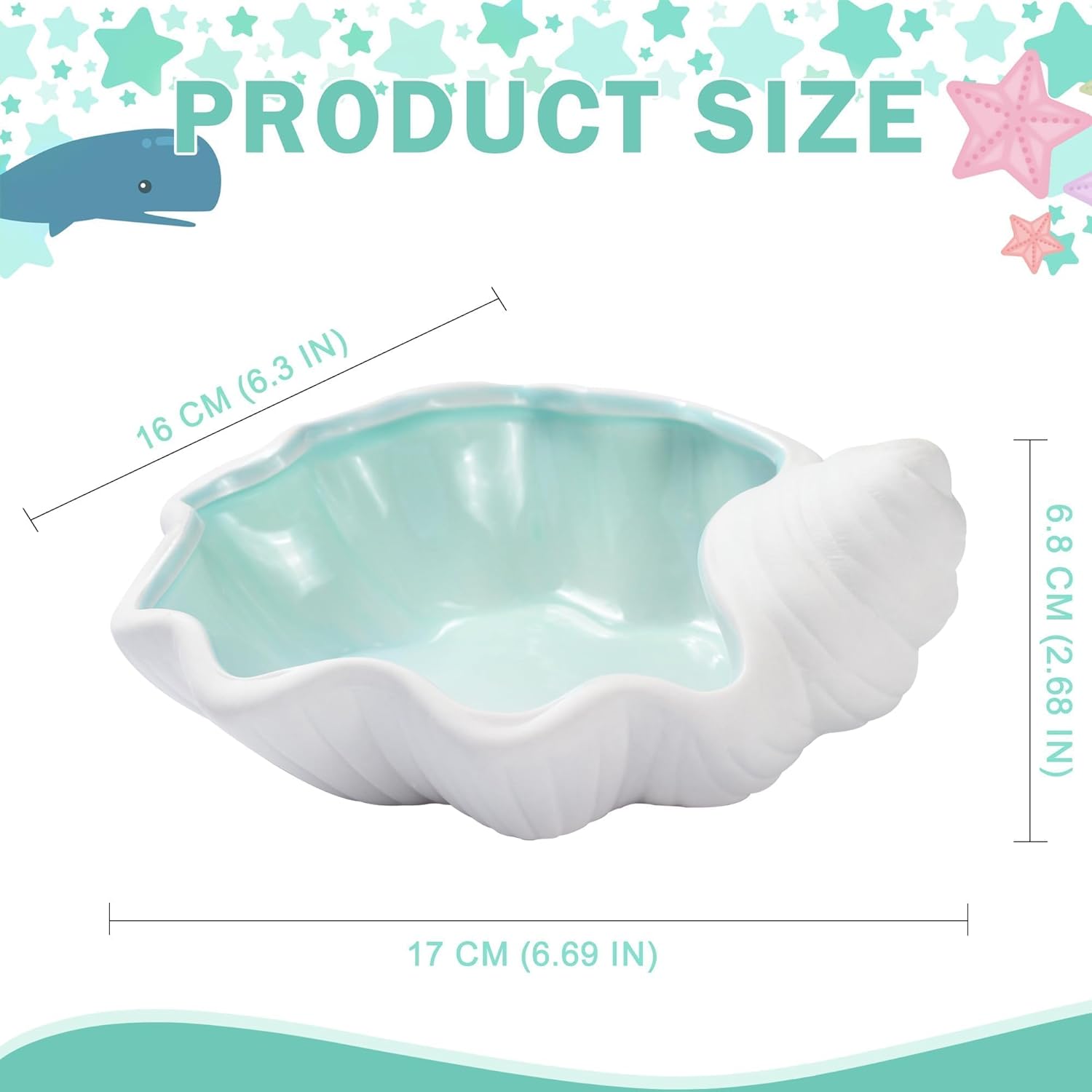 Ceramic Jewelry Tray / 6.69 x 6.3 x 2.68 / Shell