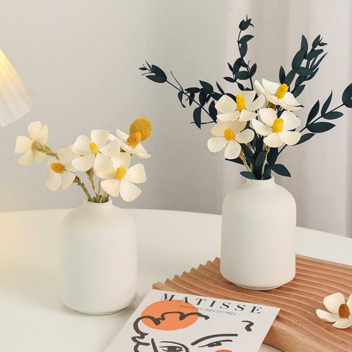 Modern White Small Ceramic Vase / White - Style 5 / Set of 12