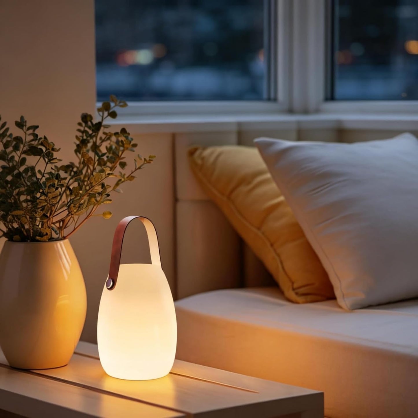 uuffoo 2 Pack Rechargeable Portable Table Lamp with Remote | Cordless RGB Lantern, Decorative LED Night Light, IP44