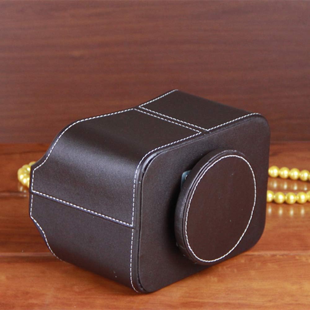PU Leather Remote Control Holder 360 Degree Spinning Desk Organizer Storage Box for Remote / Brown