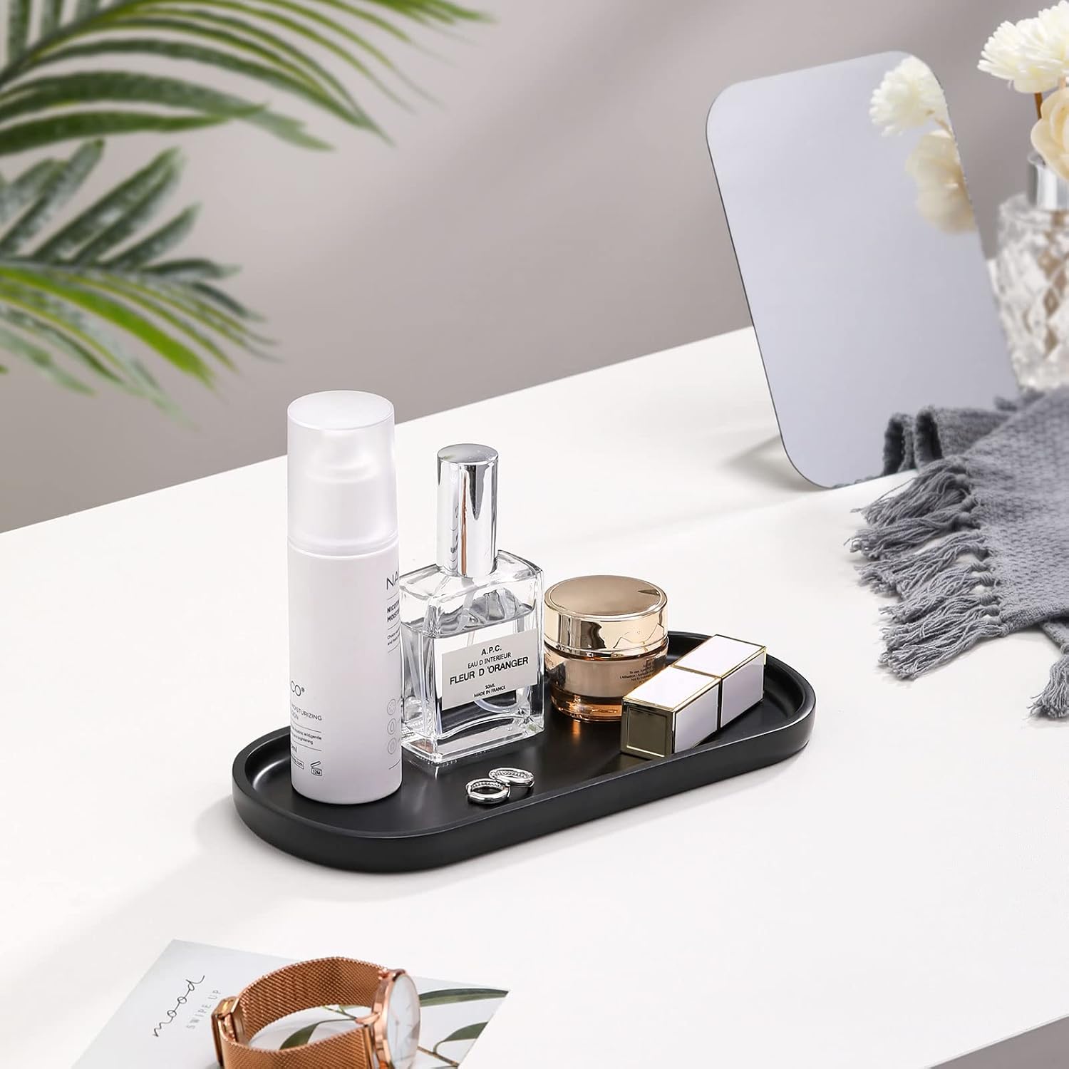 Oval Toilet Tank Tray / E - Ink Black / Small
