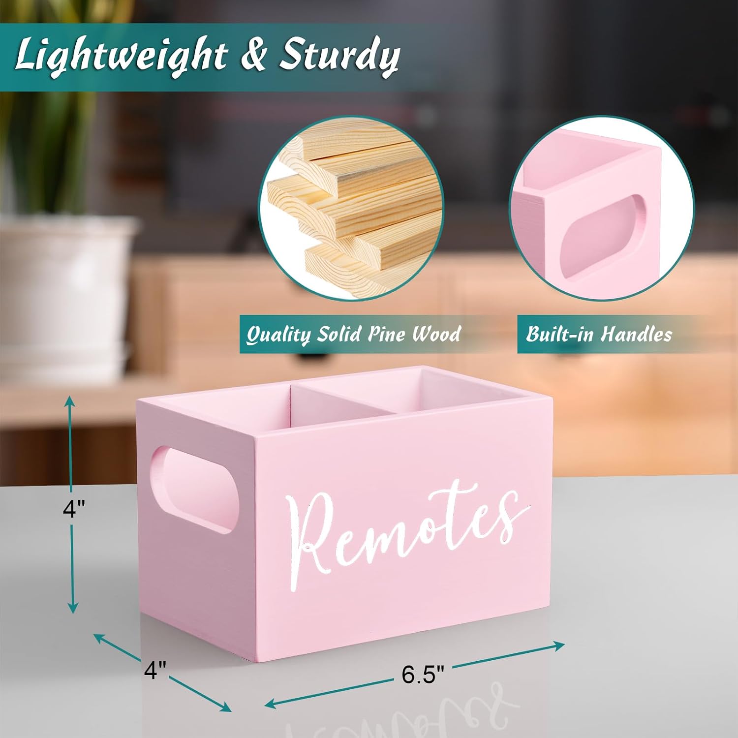 Wooden Storage Organizer / Pink / 2 Slots