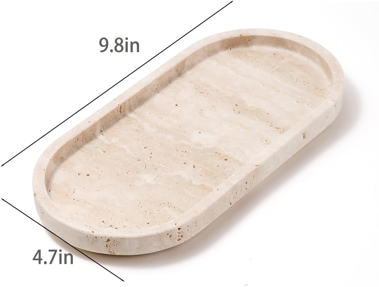 Bathroom and Vanity Marble Small Tray for Soap Bottle / Natural / 10 x 5