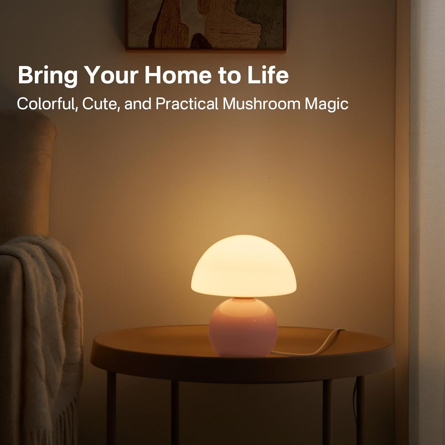 Mushroom Lamp Desk Lamp / Pink