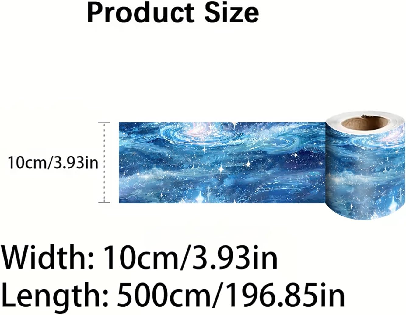 Wallpaper Border Peel and Stick Wall Border Self Adhesive Cosmic Starry Sky / Blue Galaxy / 196 x 4