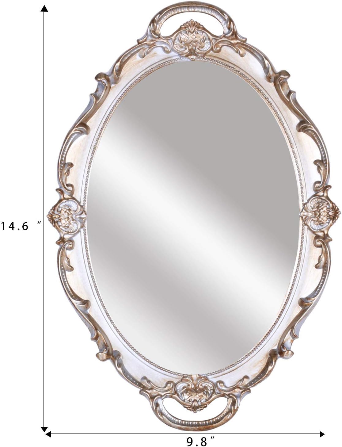 Serving Tray / Makeup Organizer / Golden Silver / 9.8 x 14.6