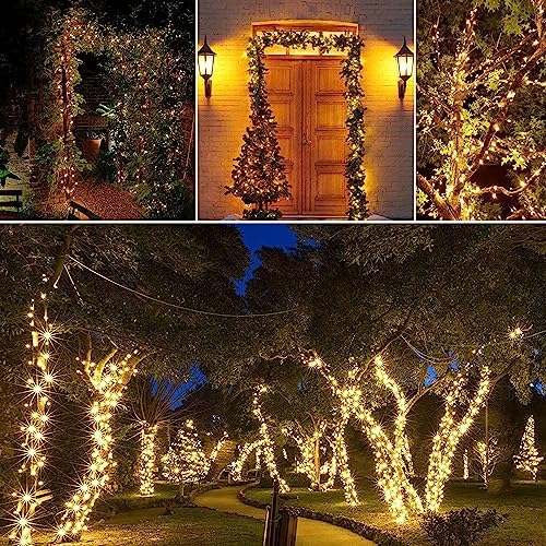 Joomer Solar Christmas Lights Outdoor, 2PACK Total 144FT 400LED, Warm White