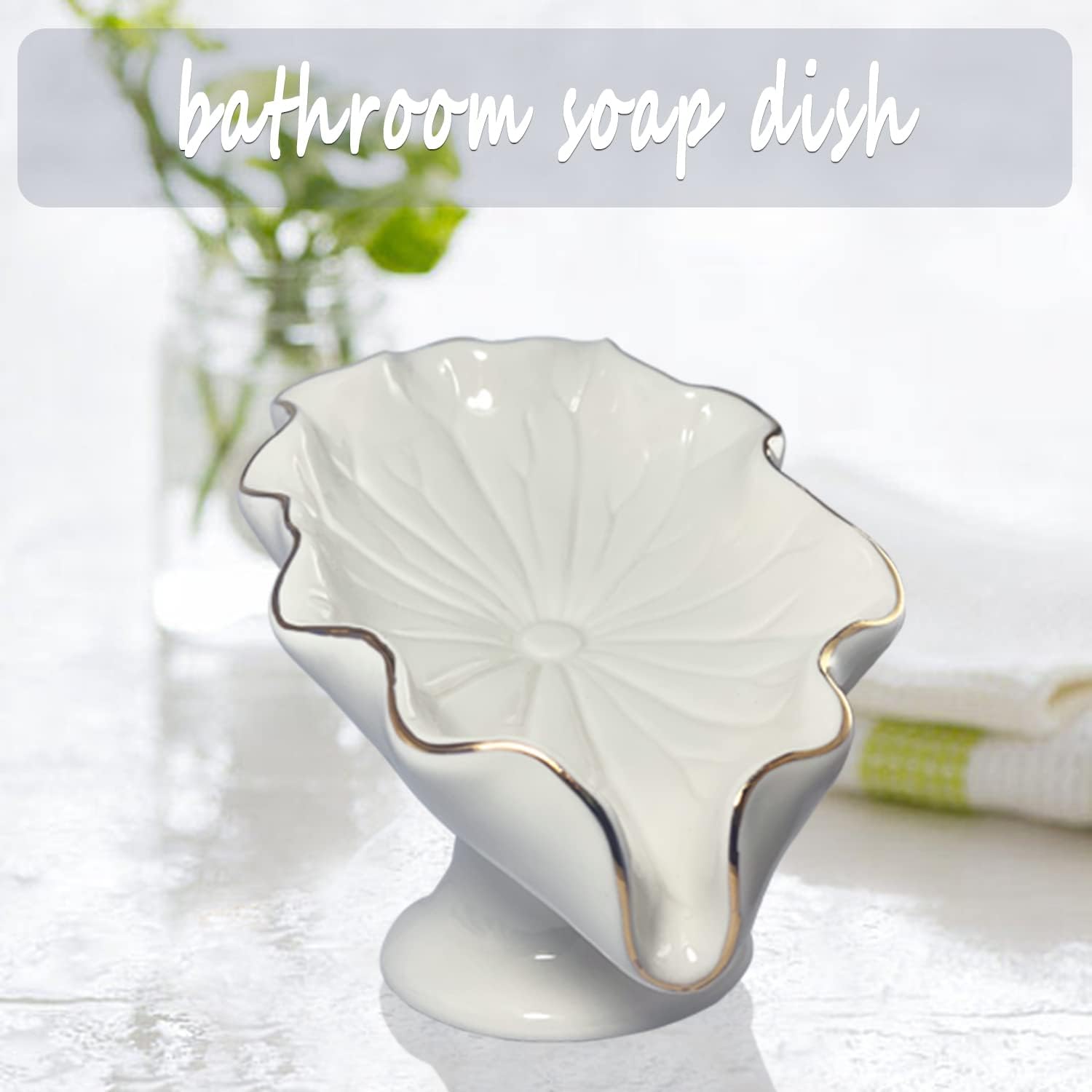 Lotus Leaf Soap Holder / White