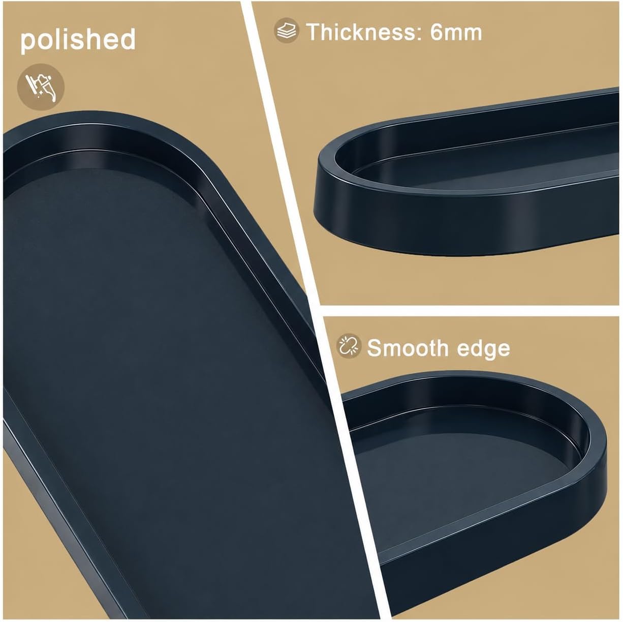 Soap Tray / Vanity Tray / 10.1 x 5 x 1 / Dark Blue