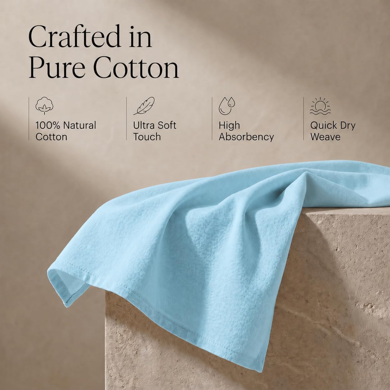 Urban Villa Kitchen Towels Cotton Dish Towels 20”x30” (Set of 6) Aqua
