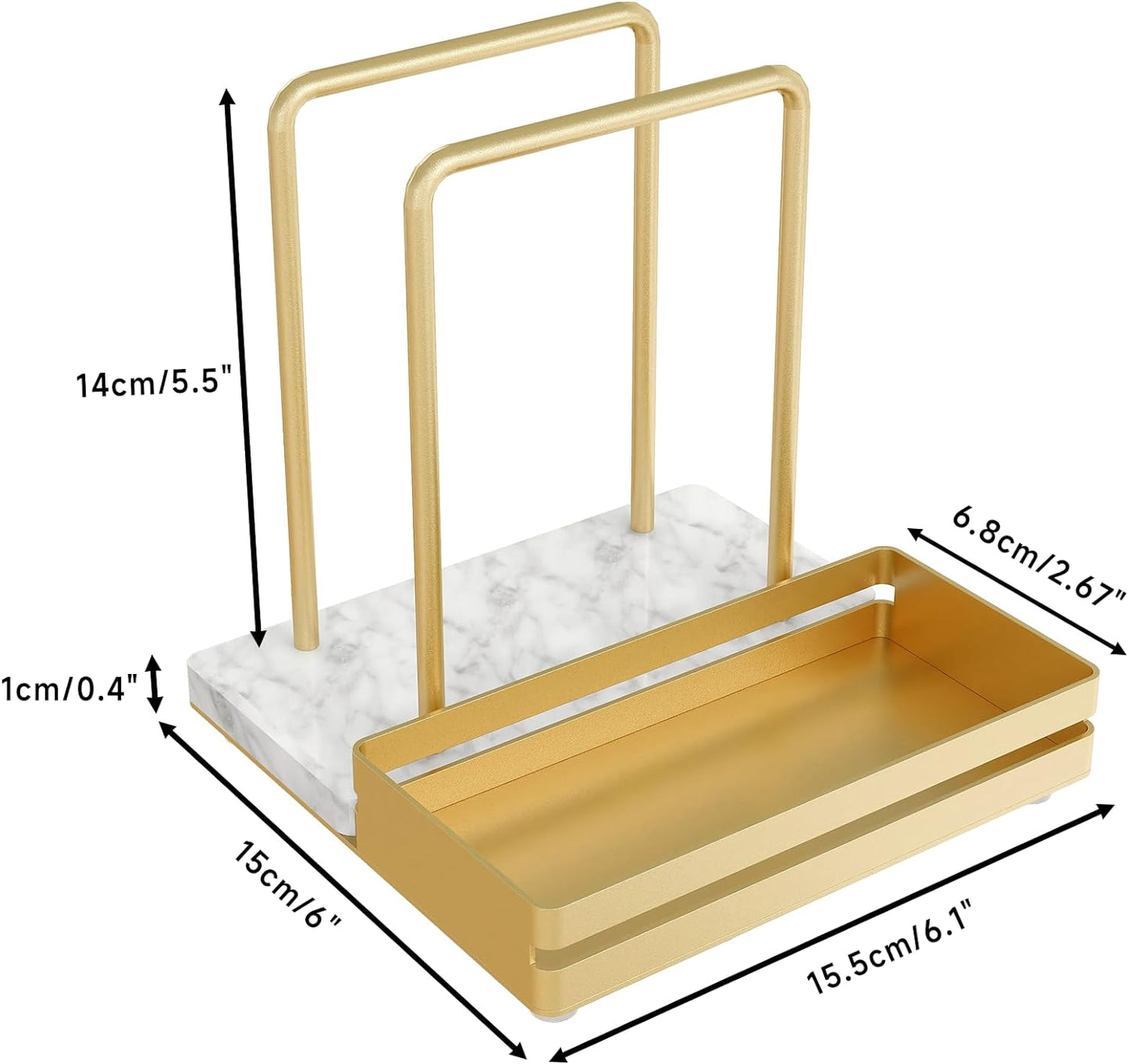 Metal Napkin Holder / Gold / Marble