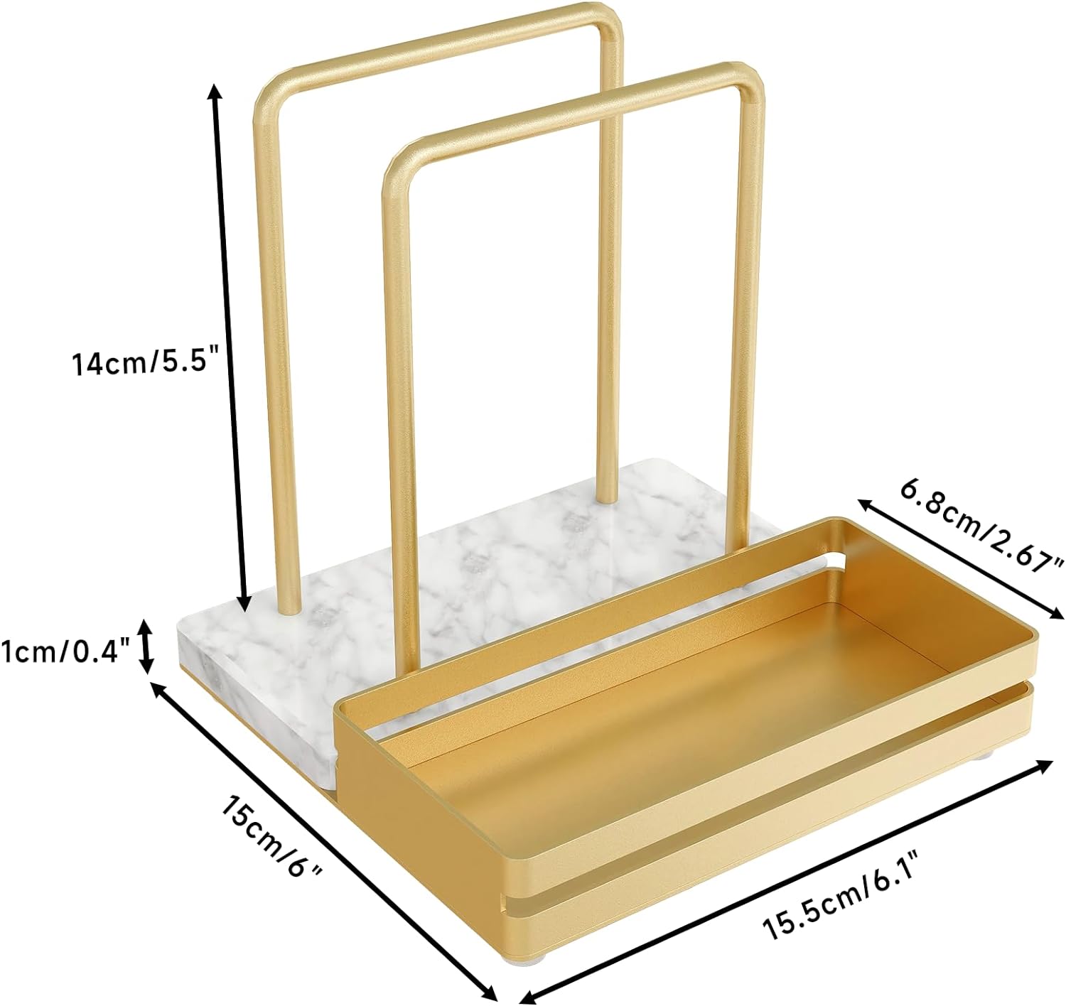 Metal Napkin Holder / Gold / Marble