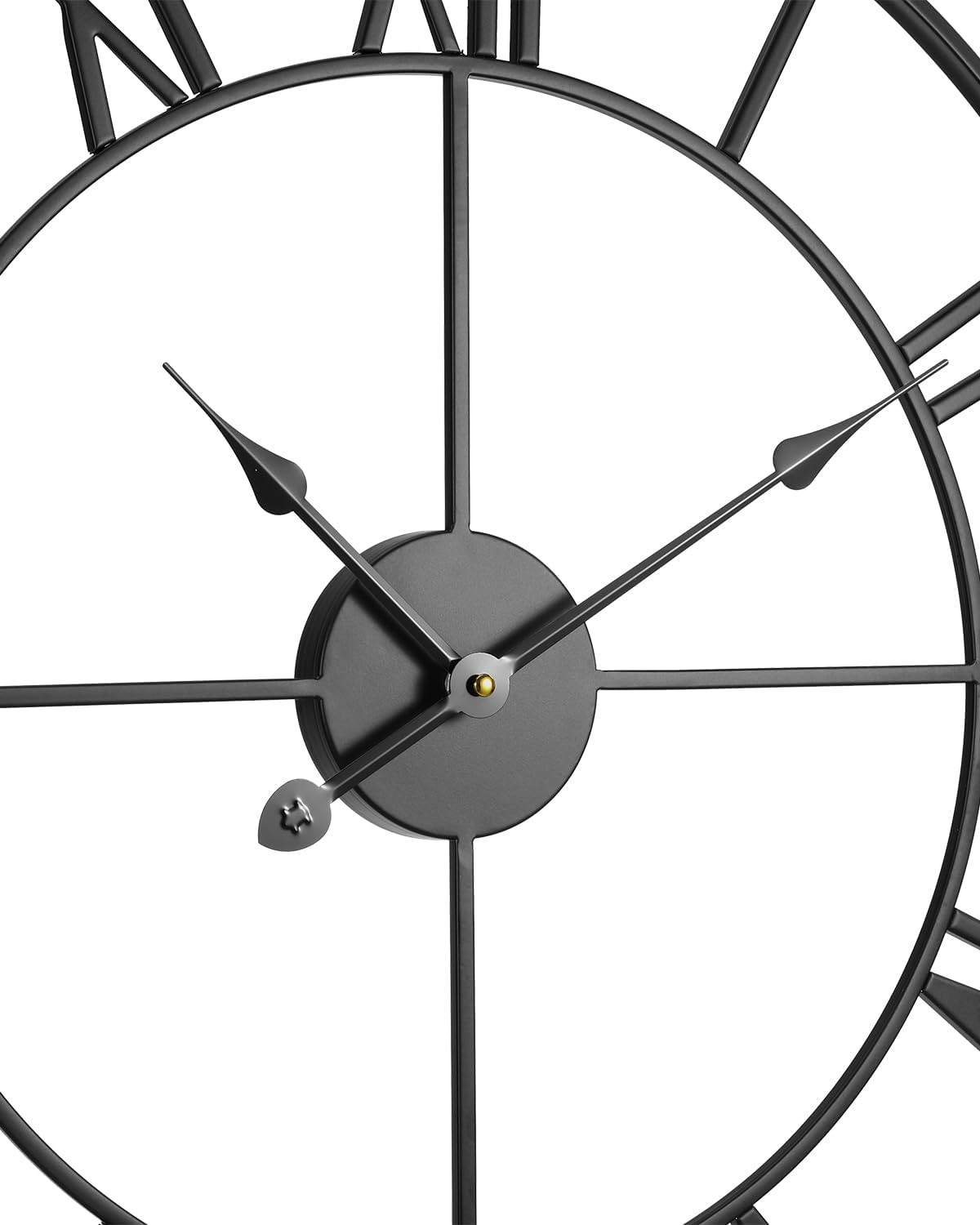 VEVOR Large Wall Clock, 24 in Wall Clock Roman Numerals, Battery Operated Non Ticking Classic Decorative Round Clocks