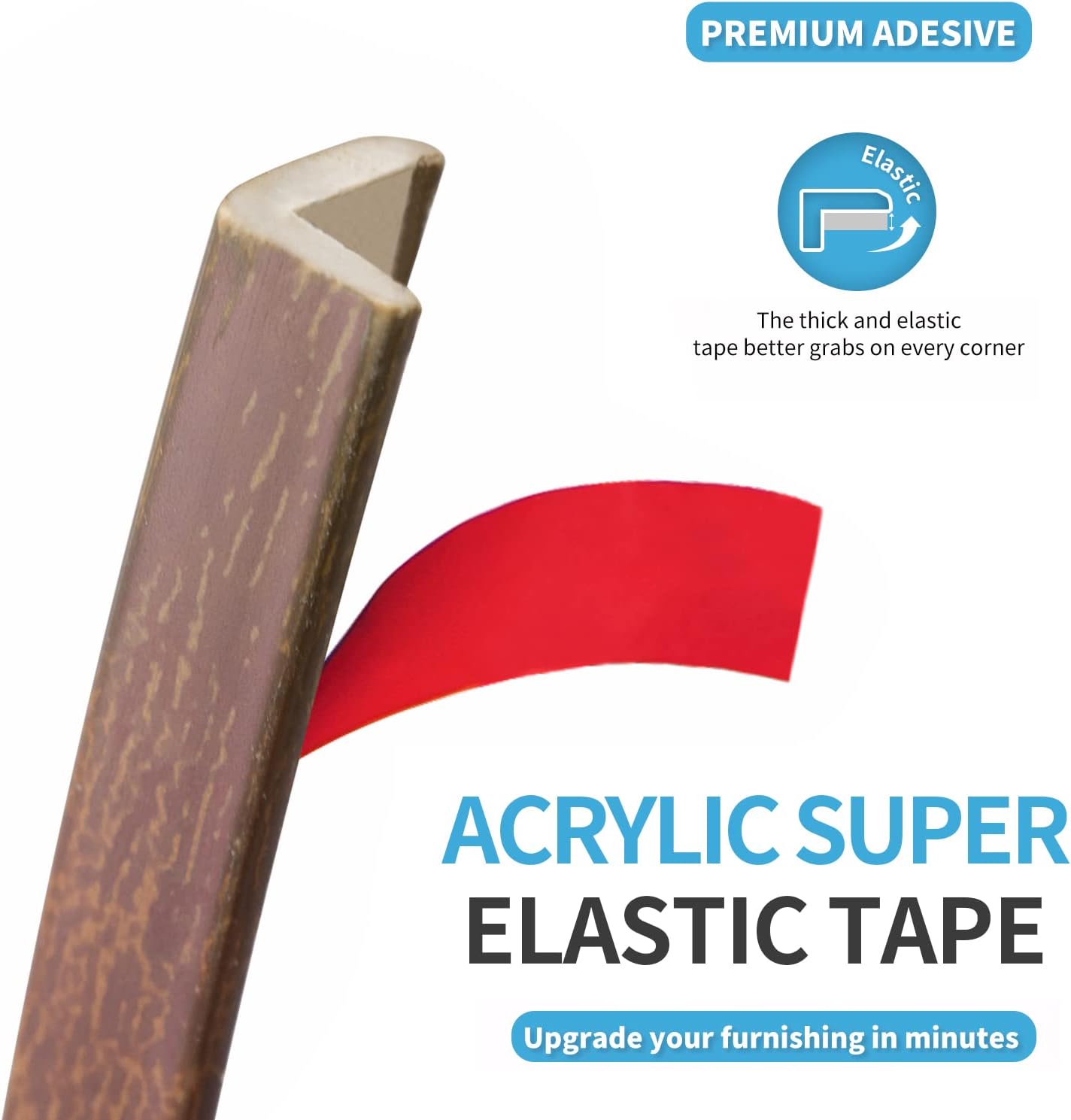 Outside Vinyl Corner Trim Peel and Stick for Tile and Wall Edges / Cherry / 20 Inch