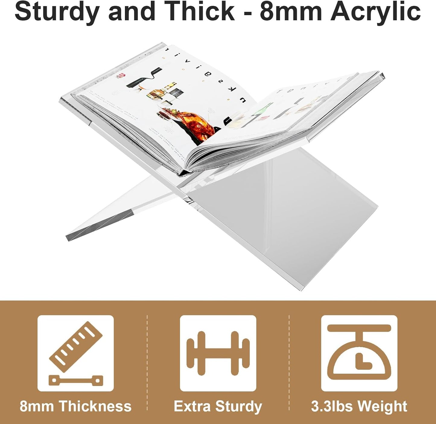 Acrylic Book Stands / Clear / 13 x 9.4 x 6