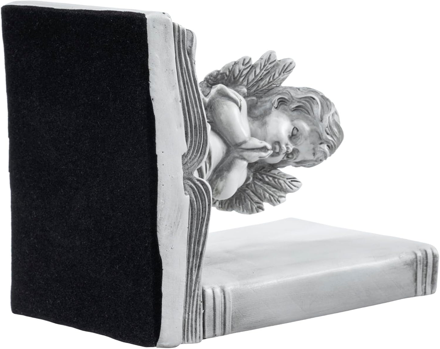 Vintage Bookends / Angel and Book Design / White / Set of 2