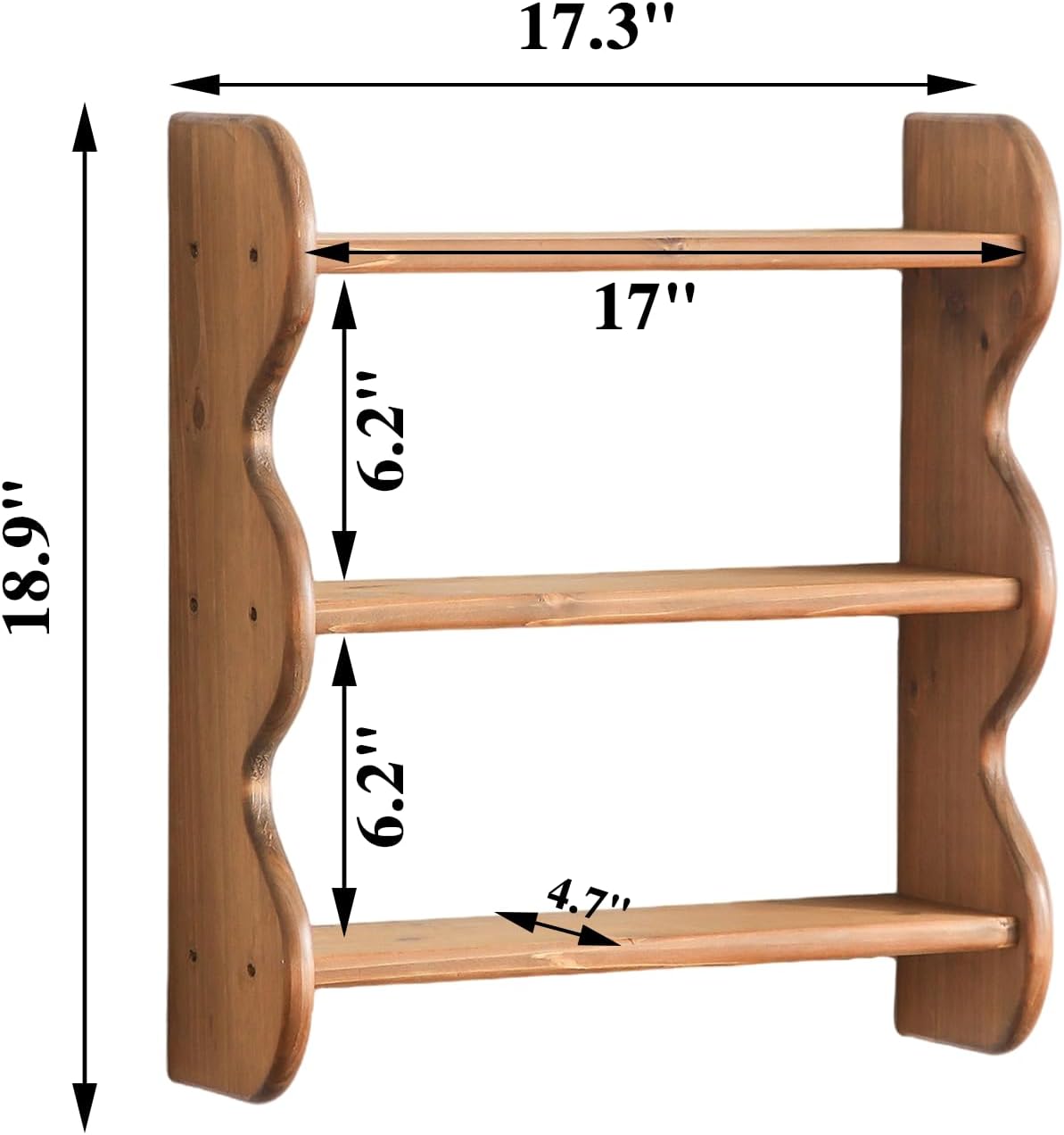 Rustic Floating Shelves Wall Mounted Storage Rack / Brown