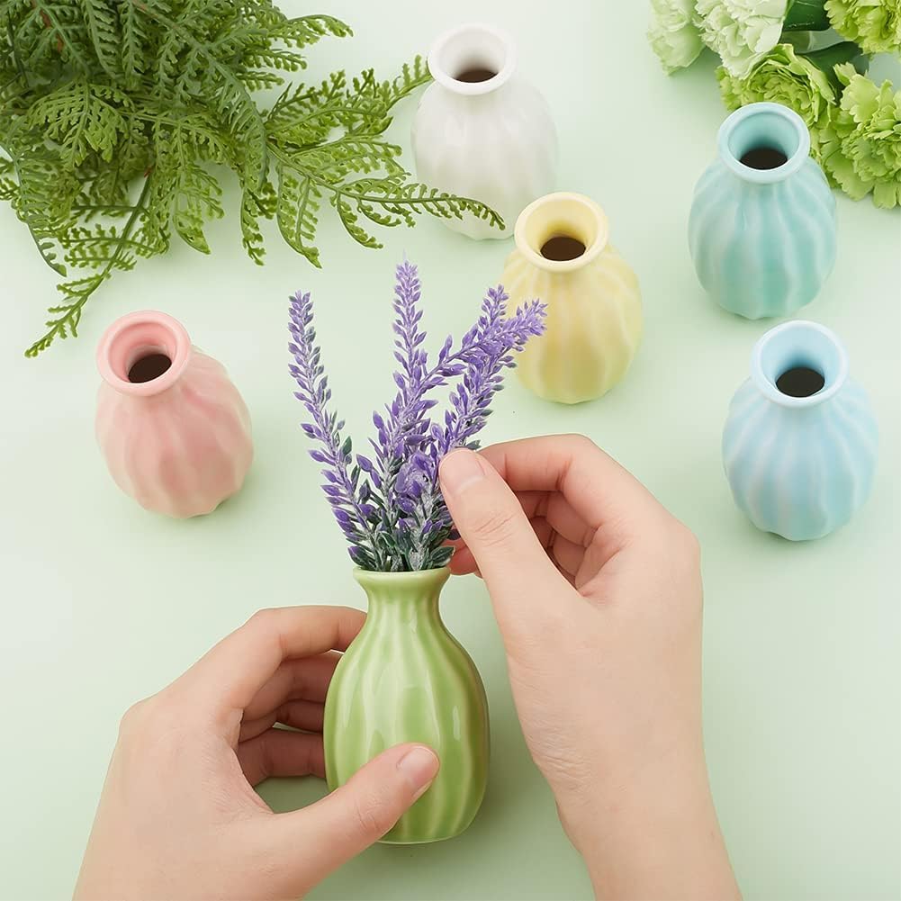 Mini Ceramic Flower Vase / 6 Colors Mini Size / Set of 6