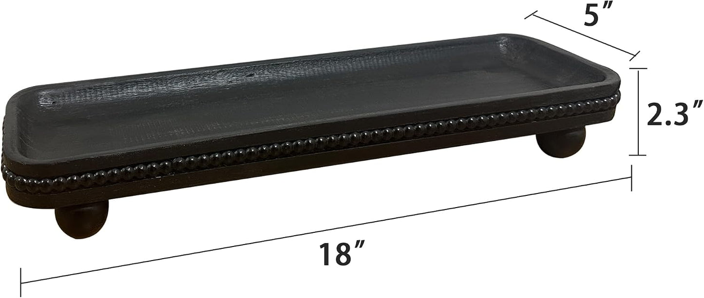 Oval Wooden Decorative Tray / Black