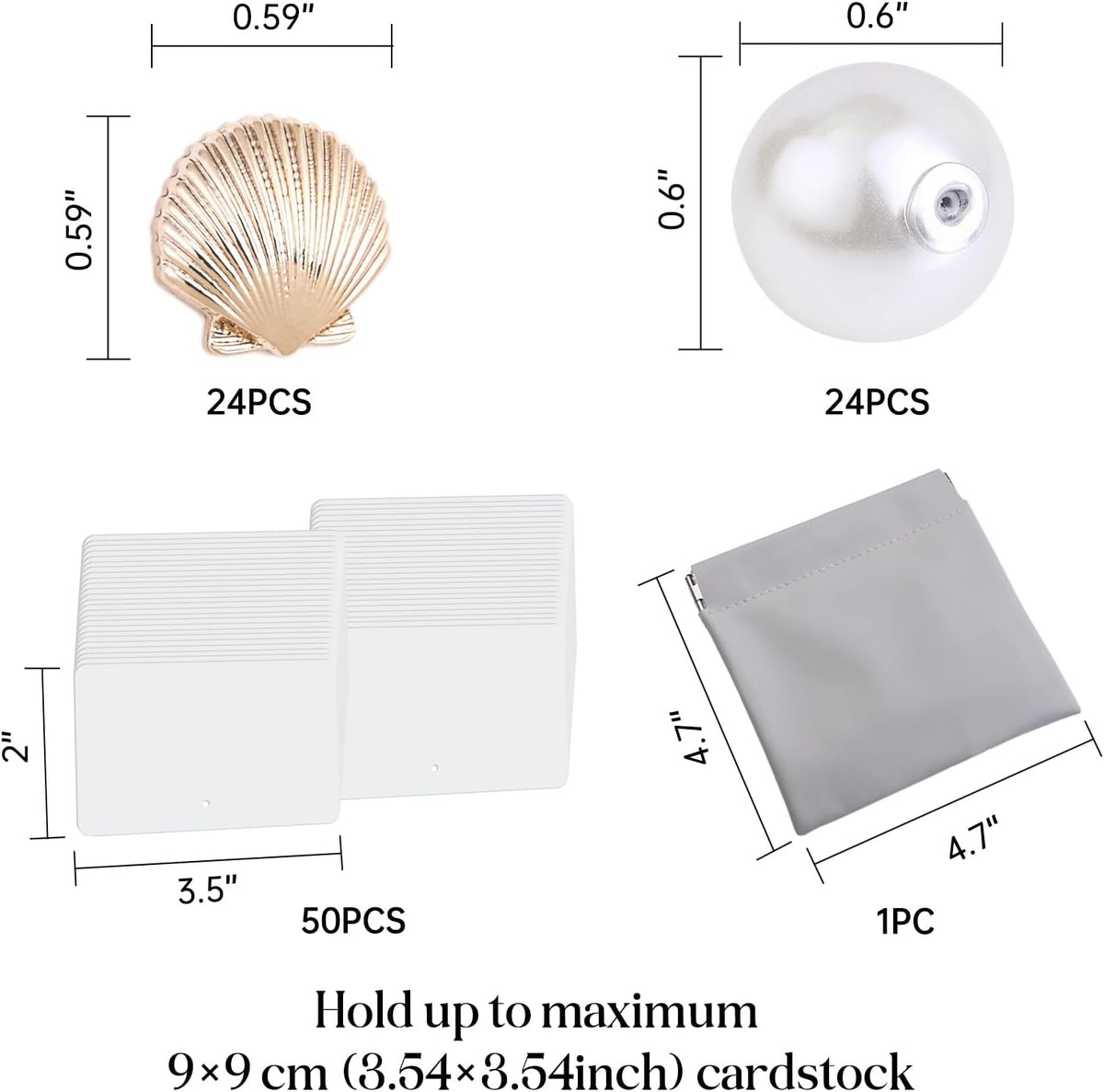 UNIQOOO 24Pcs Decorative Gold Shell Place Card Holders Bulk, Scallop Name Card Stands Set, for Beach Wedding Decor