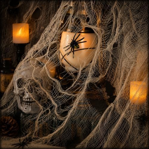 600 x 80 in Halloween Creepy Cloth for Yard and Outdoor Decorations, Beige