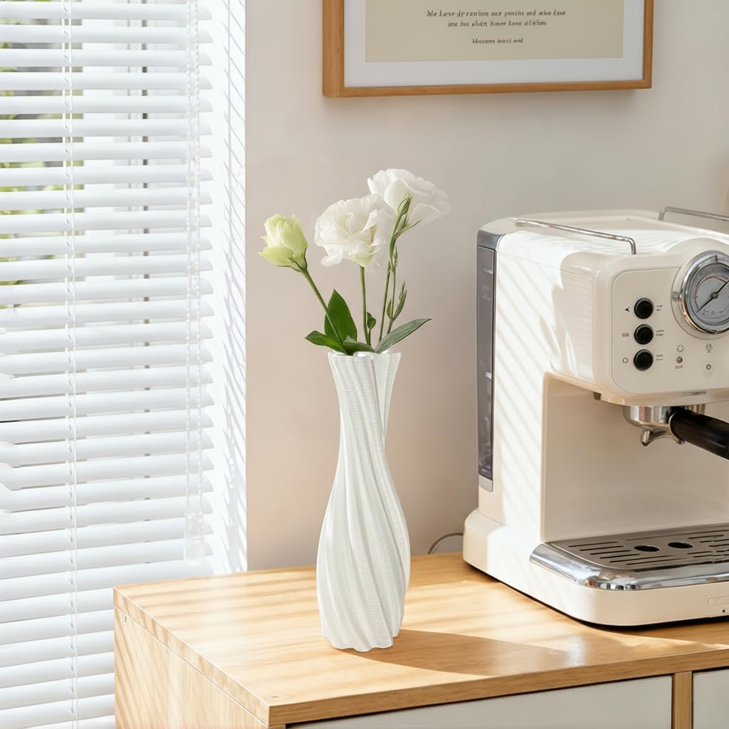 White Ceramic Decorative Vase / White-a, 12 Inch