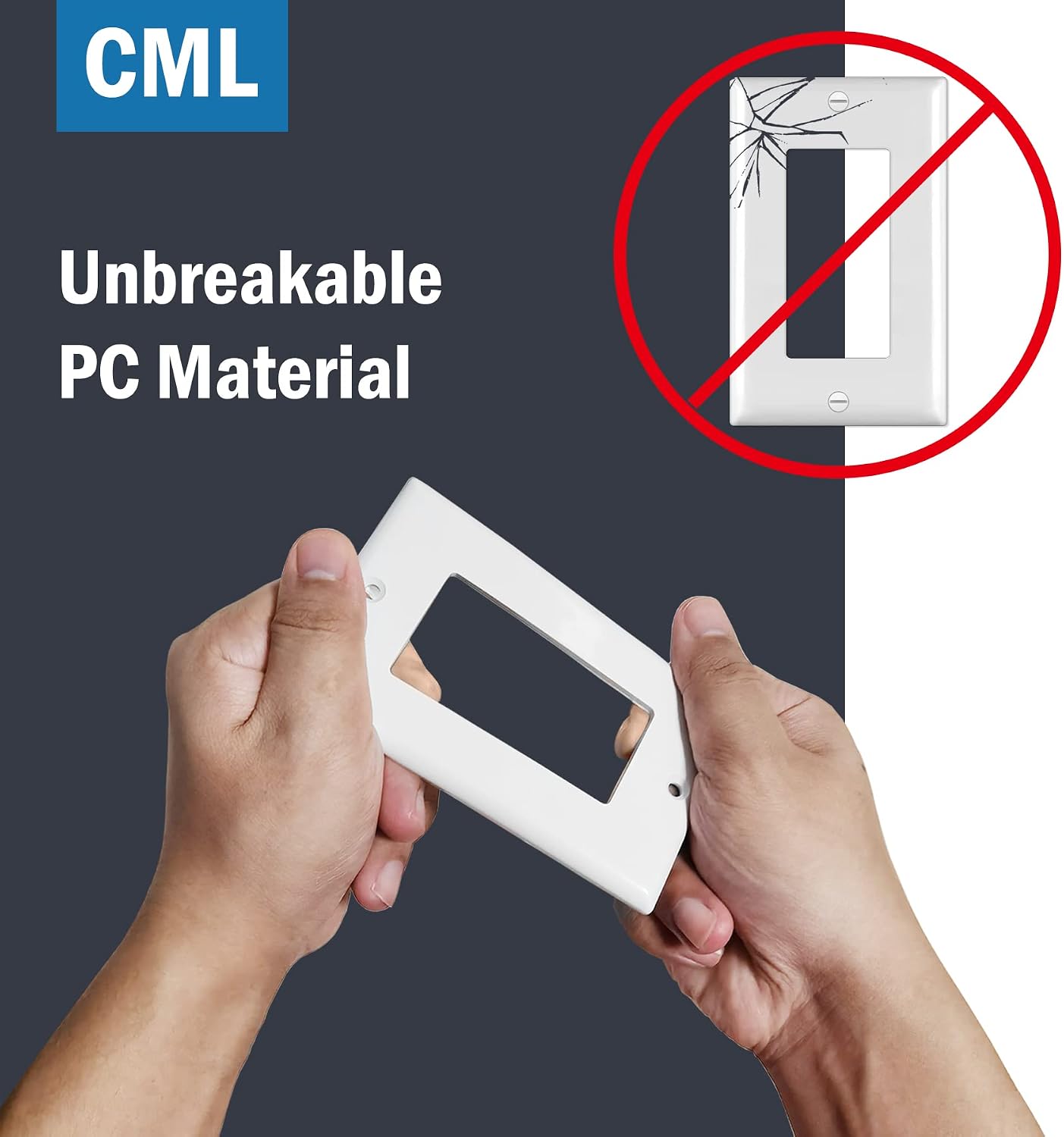 CML Decorator Wall Plates, 100 Pack Electrical Outlet Receptacle Covers, 1-Gang Switch Plates, Standard Size 2.76” x