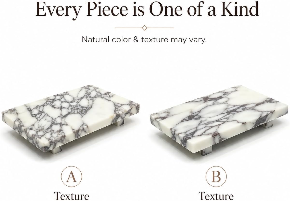 Stone Pedestal Tray for Perfume / Black, White, and Gray