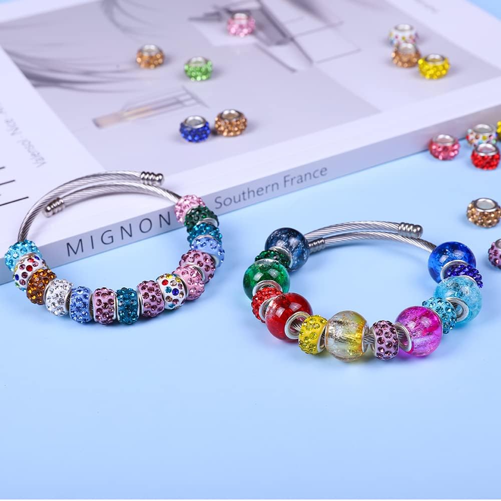 Colorful Glass Charm Beads Set / Mixed Pack By Color / Set of 216