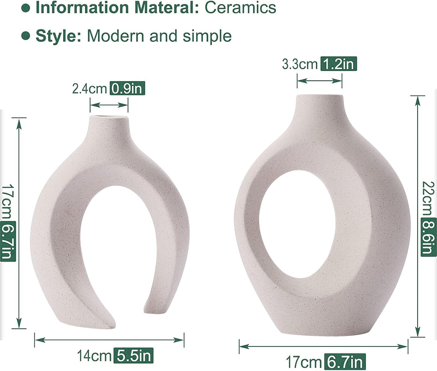 Ceramic Vase Set / White